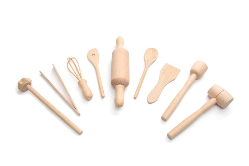 Fox Run Junior Cooking and Baking Tools Set, Wood, 9-Piece - Image 2